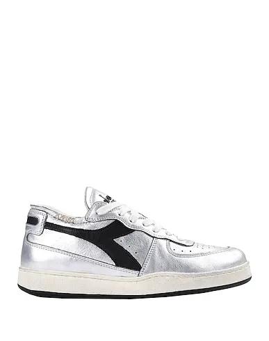 Silver Sneakers MI BASKET ROW CUT SILVER USED W
