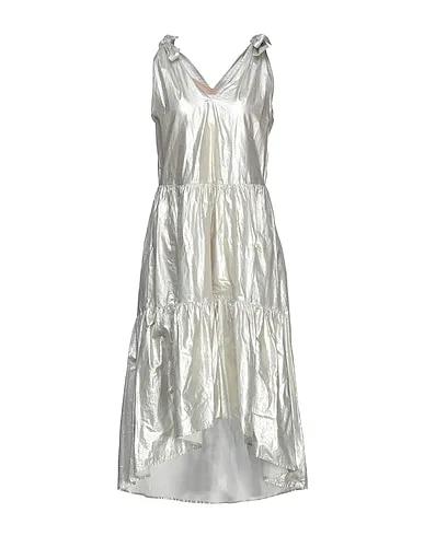 Silver Taffeta Midi dress