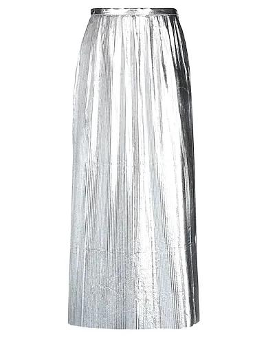 Silver Techno fabric Maxi Skirts