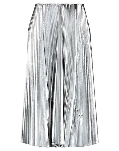 Silver Techno fabric Midi skirt