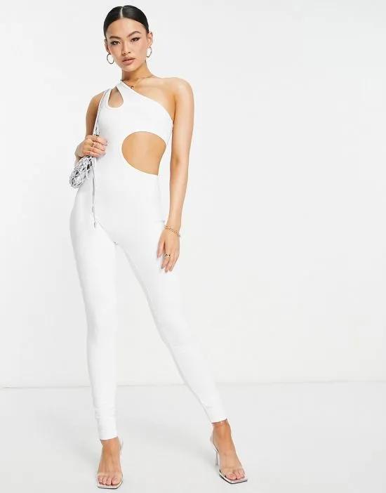 Simmi cut out jumpsuit in white