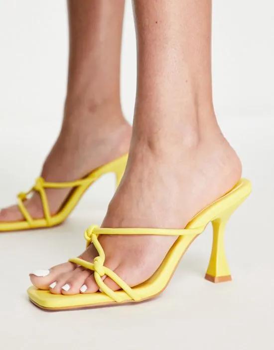 Simmi London Guava strappy mules in pineapple yellow