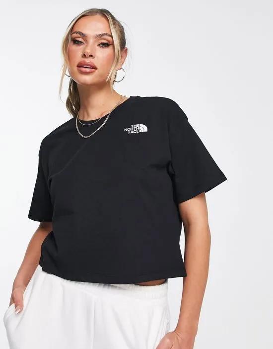 Simple Dome cropped t-shirt in black