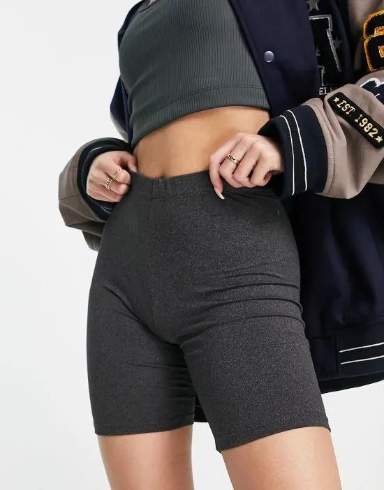 Sindy legging shorts in charcoal gray