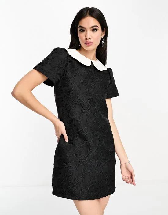 Sister Jane embellished heart cut-out mini dress in black