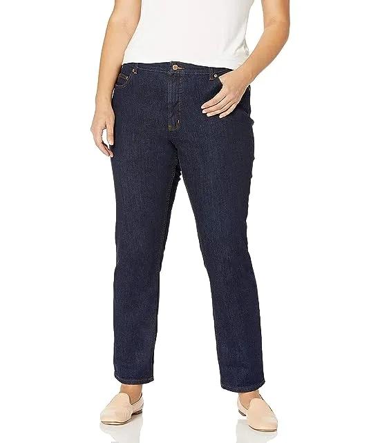 Size Women's Plus Perfect Shape Straight Stretch Denim Jeans