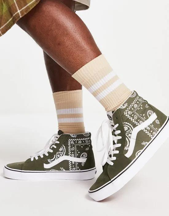 Sk8-Hi sneakers in green bandana print