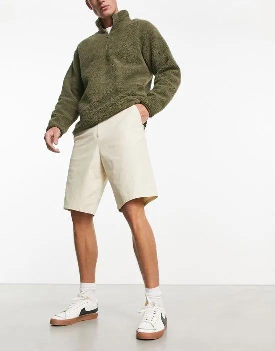 skater fit chino shorts in beige