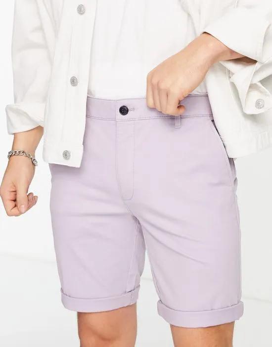skinny chino short in lilac