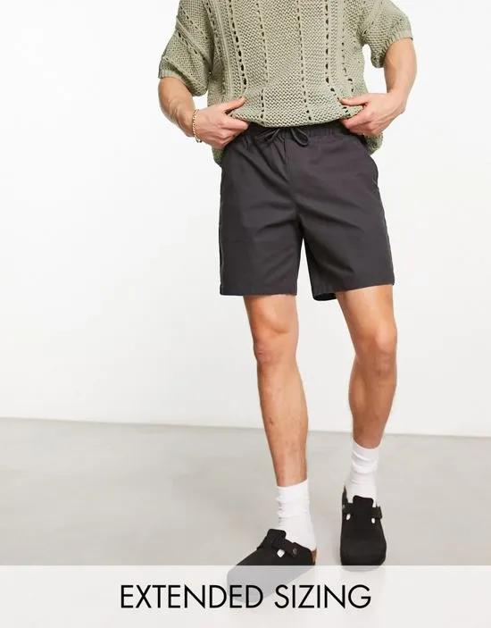 skinny chino shorts in washed black