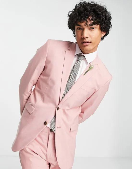 skinny fit suit jacket in pink