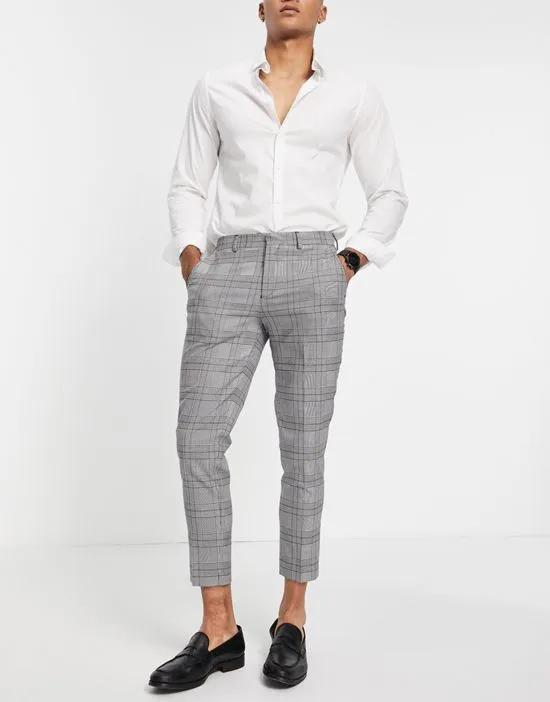 skinny fit suit pants in white check