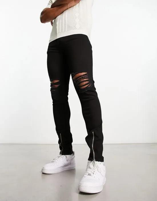 skinny jeans with rips in black