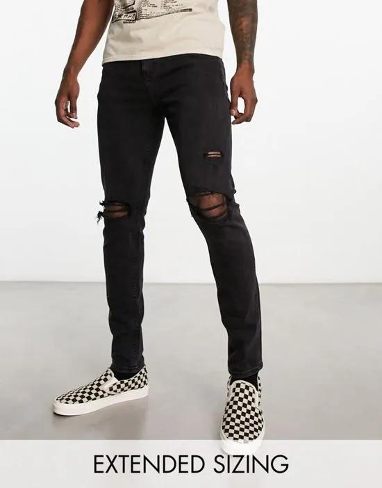 skinny jeans with rips in black
