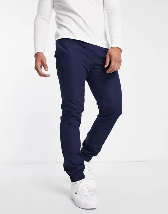 skinny pants with elasticated waist in navy