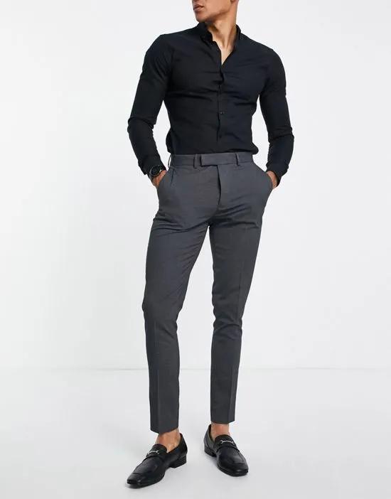 skinny smart pants in charcoal
