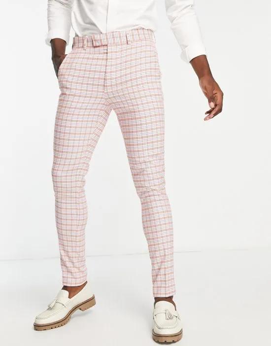 skinny smart pants in multi color pop check