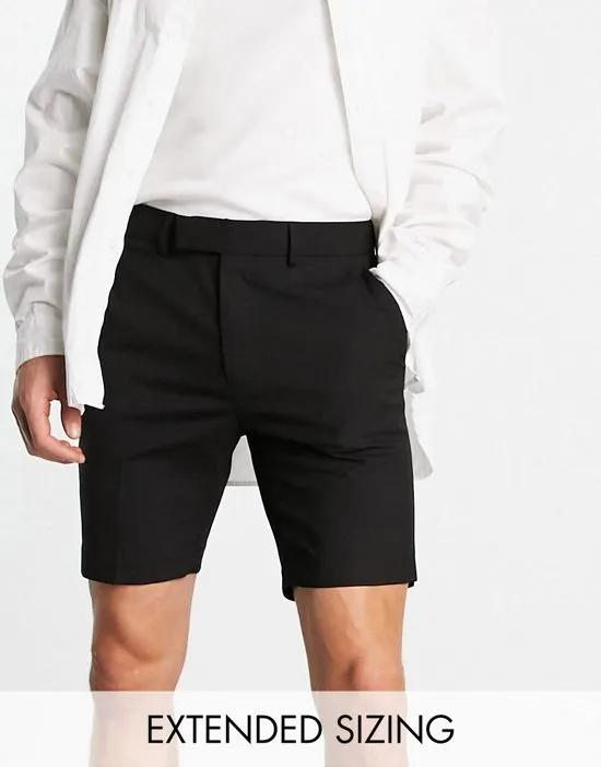 skinny smart shorts in black
