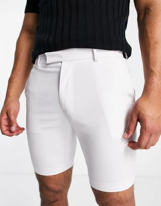 skinny smart shorts in white
