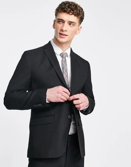 skinny suit jacket in black