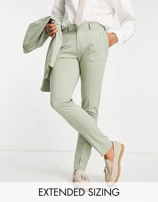 skinny suit pants in sage green