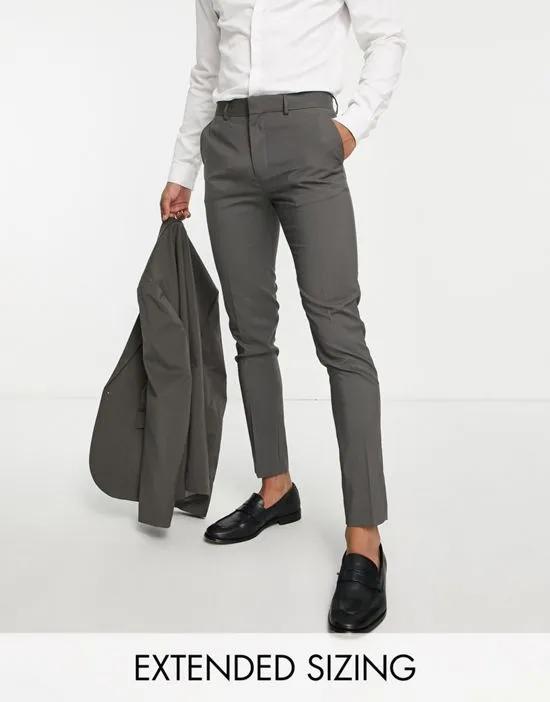 skinny suit trousers in charcoal