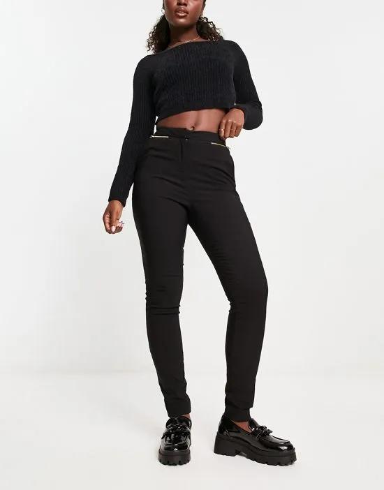 skinny tailored pants in black