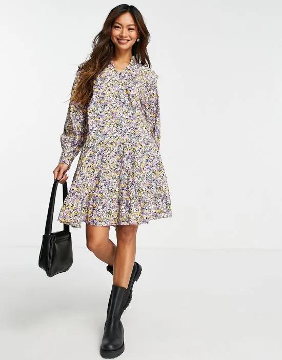 skirted mini dress in floral print