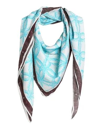 Sky blue Cotton twill Scarves and foulards