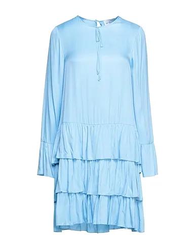 Sky blue Cotton twill Short dress