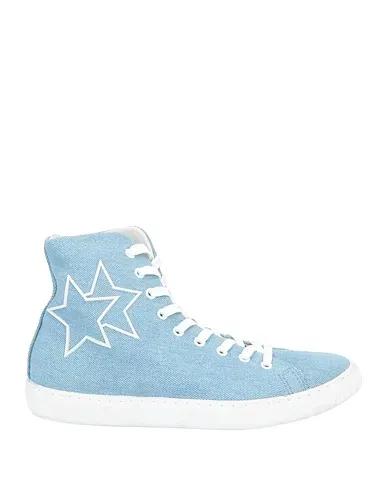Sky blue Cotton twill Sneakers
