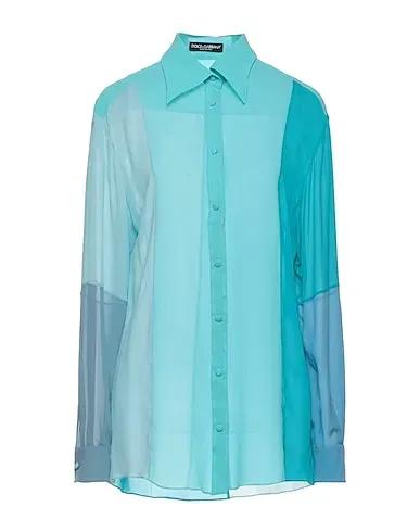Sky blue Crêpe Patterned shirts & blouses
