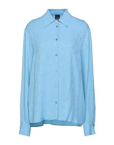 Sky blue Crêpe Patterned shirts & blouses
