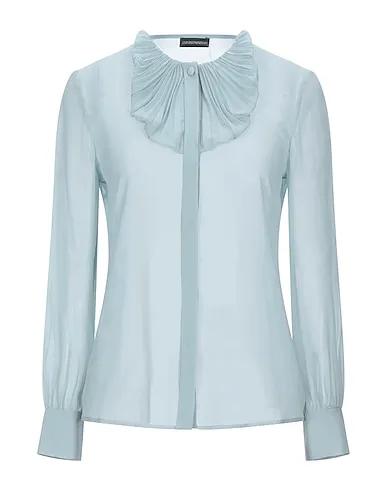 Sky blue Crêpe Silk shirts & blouses