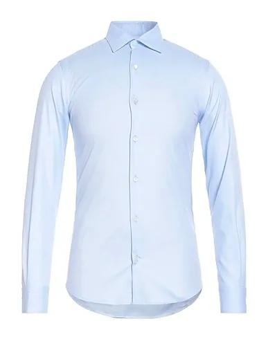Sky blue Gabardine Solid color shirt