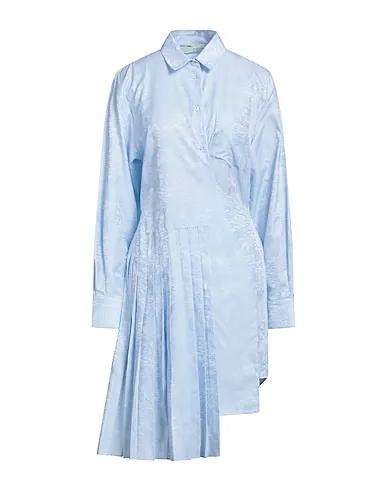 Sky blue Jacquard Short dress