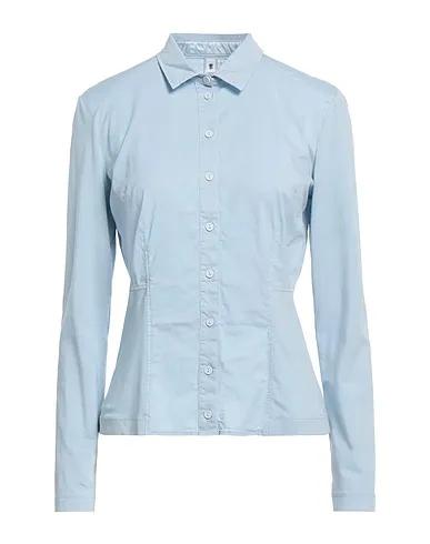 Sky blue Jersey Solid color shirts & blouses