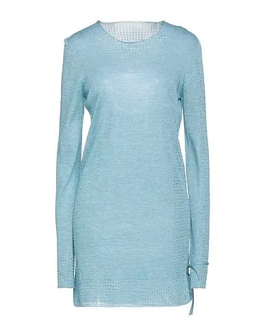 Sky blue Knitted Short dress