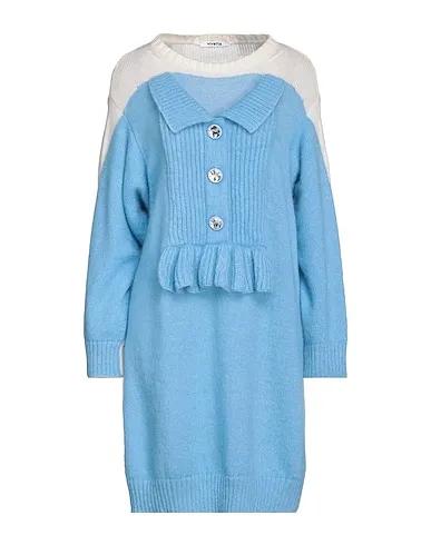Sky blue Knitted Short dress