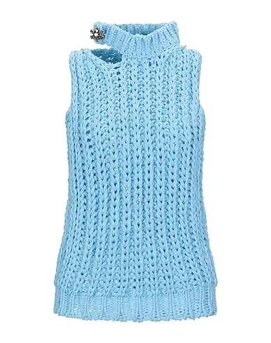 Sky blue Knitted Sleeveless sweater