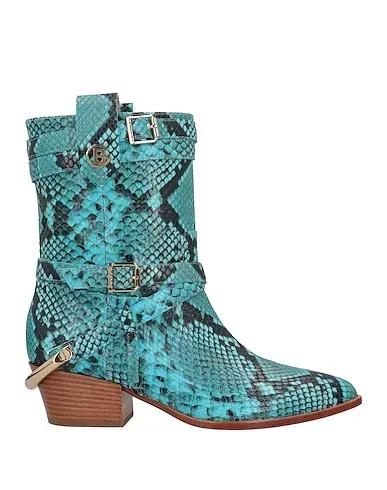 Sky blue Leather Ankle boot
