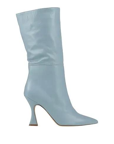 Sky blue Leather Boots