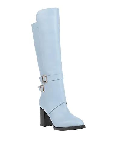 Sky blue Leather Boots