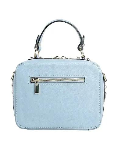Sky blue Leather Handbag
