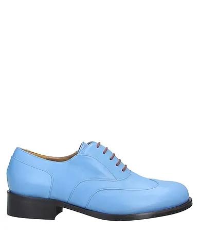Sky blue Leather Laced shoes