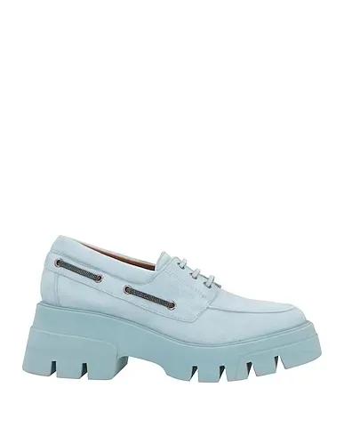 Sky blue Leather Loafers