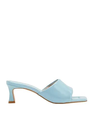 Sky blue Leather Sandals LEATHER MID-HEEL MULES
