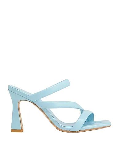 Sky blue Leather Sandals POLISHED LEATHER HIGH-HEEL MULES
