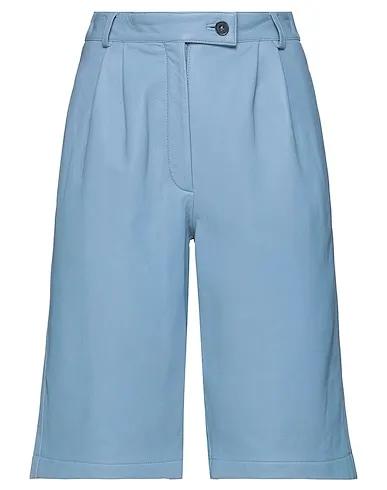 Sky blue Leather Shorts & Bermuda
