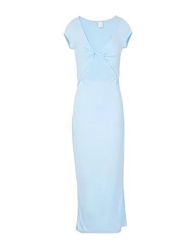 Sky blue Long dress JERSEY FRONT TWIST DETAIL MIDI DRESS
